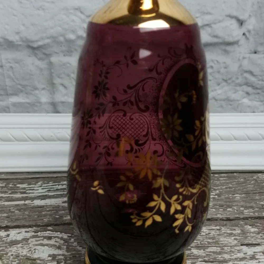 Vintage Purple Amethyst Bohemian Glass Vase - Picture 6 of 6